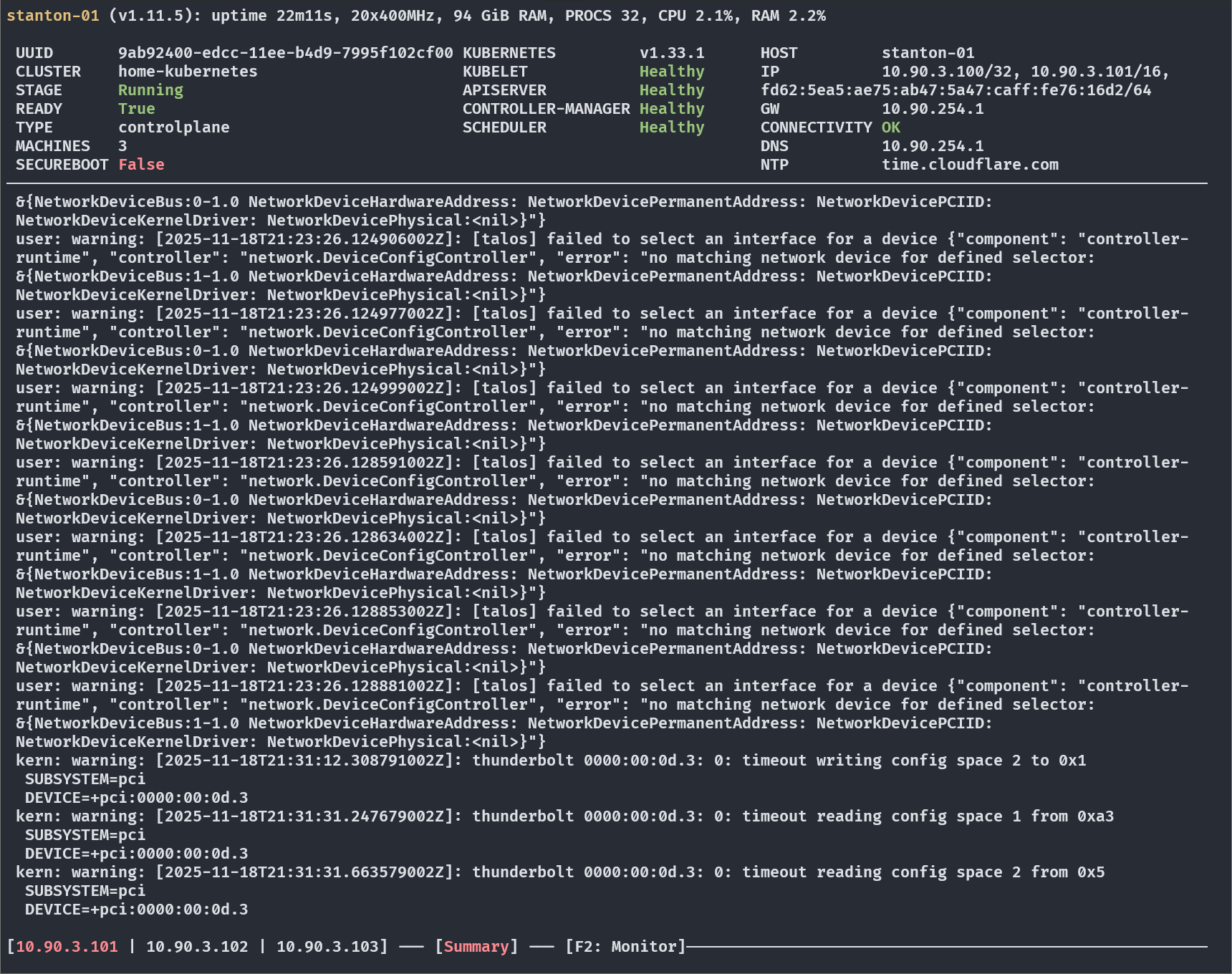 talosctl dashboard